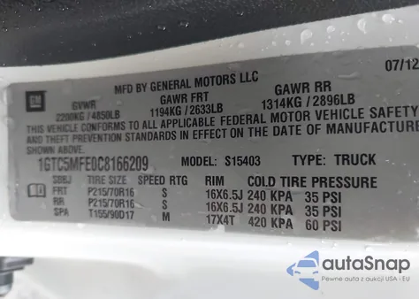 2012 GMC Canyon Sle1 from USA, damaged, VIN 1GTC5MFE0C8166209